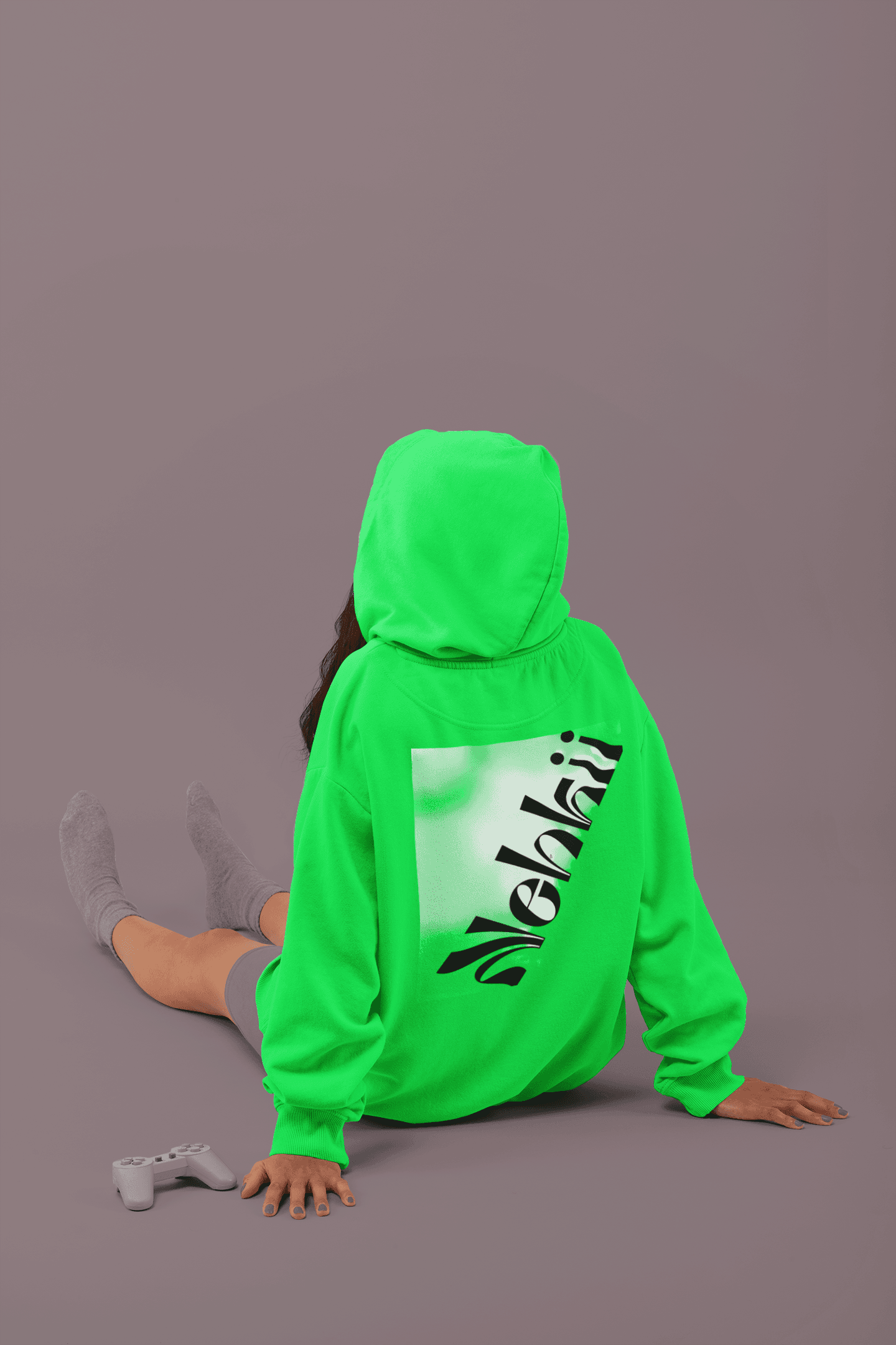 Green women's fleece hoodie with standout motivational graphic. Lightweight and eco-friendly, designed for comfort in active or streetwear looks.
