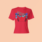 Red Eco Inspire T-Shirt with graphic 'Save the Planet' design and eco-themed visuals. Breathable, sustainable tank top for everyday style.