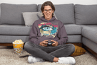 Charcoal Awakening Hoodie for Men showcasing eye design and mindful message. 100% cotton hoodie promoting eco-conscious lifestyle.