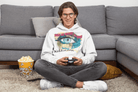 White Awakening Hoodie for Men featuring bold eye design and text. Made from 100% pure cotton for sustainable and spiritual fashion.