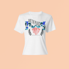 White Eco Inspire T-Shirt with 'Save the Planet' graphic and heart design. Lightweight, breathable eco-friendly tank top for casual wear.