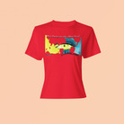 Red Future T-Shirt - Sustainable | Unity & Inspiration with impactful eye and liberty artwork, inspiring social awareness and environmental action.