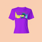 Purple Future T-Shirt - Sustainable | Unity & Inspiration with striking liberty eye artwork, blending fashion with a message of unity and sustainability.