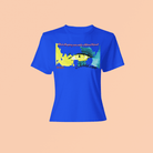 Future T-Shirt - Sustainable | Unity & Inspiration in royal blue with bold graphic of an eye and Statue of Liberty, promoting unity and awareness.