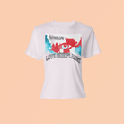 White eco-friendly t-shirt with 'Love Our Planet' graphic in red and blue. Lightweight and breathable for sustainable fashion lovers.