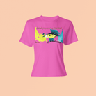 Pink Future T-Shirt - Sustainable | Unity & Inspiration with colorful eye and liberty motif, merging bold style with a message of unity and change.