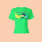 Neon green Future T-Shirt - Sustainable | Unity & Inspiration featuring expressive liberty eye design, perfect for standing out with purpose and style.
