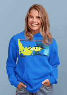 Royal blue Women’s Prove Strong Hoodie with artistic eye design and empowering message. Comfortable and stylish for confident women.