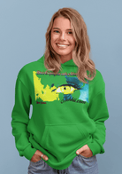 Women’s Prove Strong Hoodie in green with bold eye graphic and 'She's Crying Out with a Silent Voice' text. Stylish comfort for empowered women.