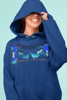 Women's Hoodie Organic Cotton - Stay Cool & Confident in navy blue with bold graphic and sustainable message, perfect for casual eco-style.