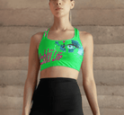 Green Planet Heart Tank Top featuring vivid Earth graphics and 'Lchkü Life' slogan. Eco-conscious cotton apparel for summer fashion.