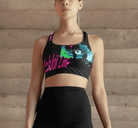 Black Planet Heart Tank Top with neon Earth artwork and pink 'Lchkü Life' text. Comfortable cotton top for planet-friendly summer wear.