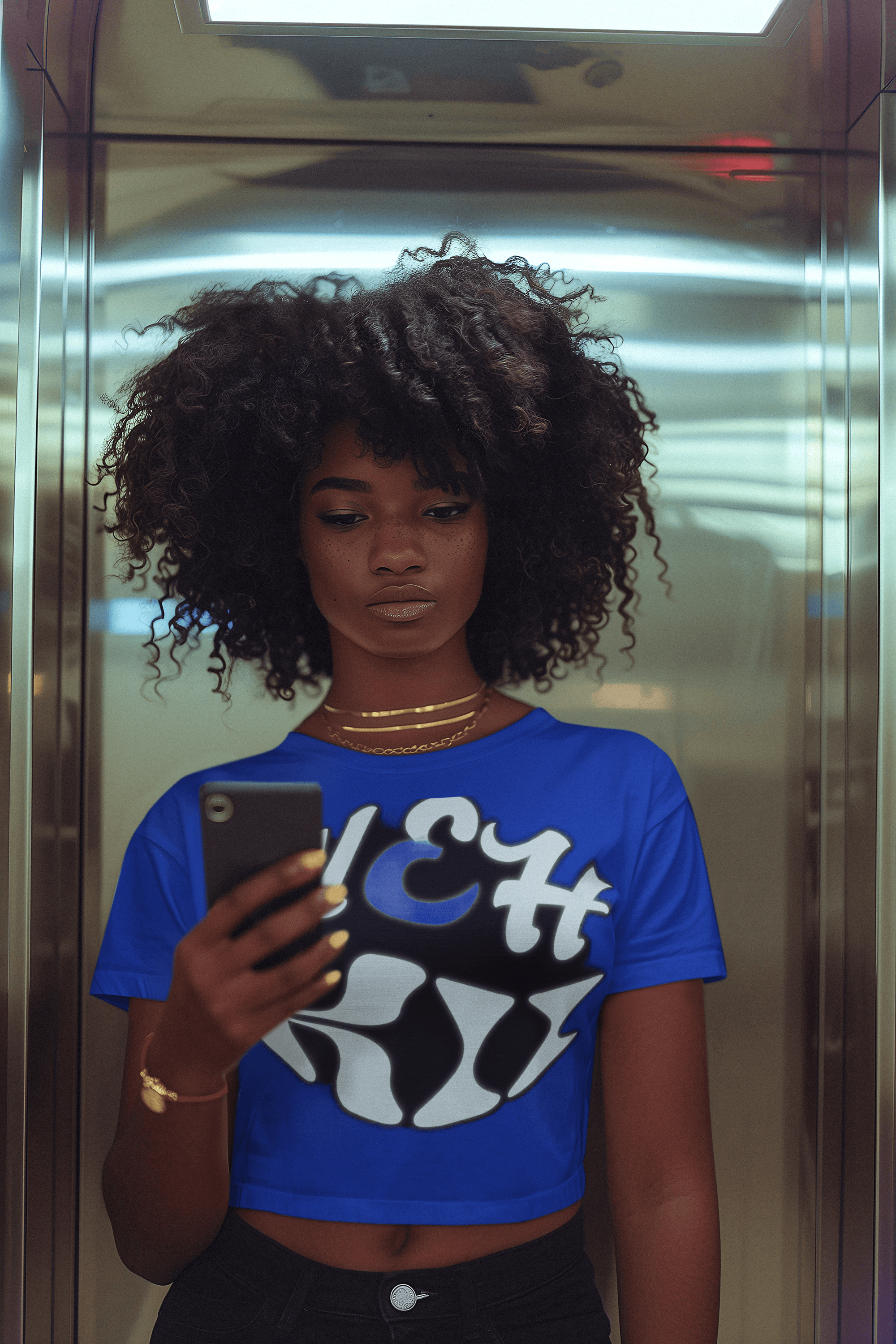 Eco-Friendly Love T-Shirt - Wear Kindness in bold blue with graphic text, promoting sustainable fashion in the T-shirts category.