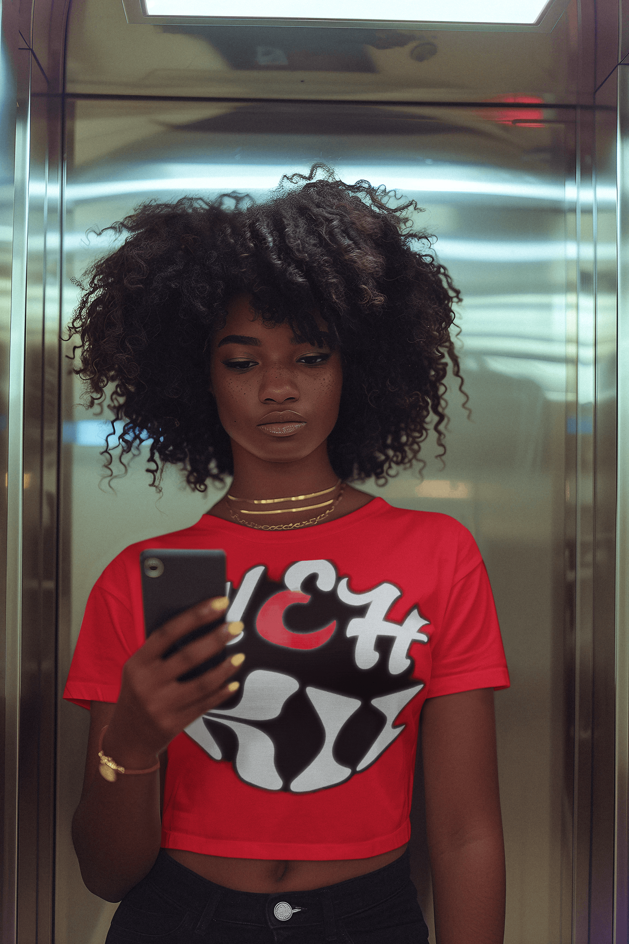 Red Eco-Friendly Love T-Shirt - Wear Kindness with eye-catching print, perfect for spreading positivity through sustainable fashion.